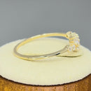 Solid 14K Yellow Gold Round CZ Cluster Ring