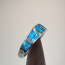 Sterling Silver 5 Lab Opal Ring