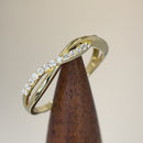 Solid 14K Yellow Gold Free Form Clear CZ Ring