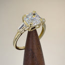 Solid 14K Yellow Gold Asscher Cut CZ Engagement Ring