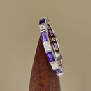 Sterling Silver Dark Violet and White CZ Eternity Ring