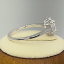 Sterling Silver Oval Iridescent Rainbow Halo CZ Ring