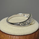 Sterling Silver Thin Filigree V Shape Ring