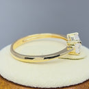 Solid 14K Yellow Gold Bow Tie Triangle Cut CZ Ring