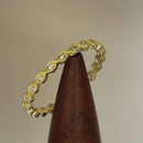 Solid 14K Yellow Gold Eternity Round Clear CZ Ring