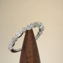 Solid 14K White Gold Thin Elegant Round Clear CZ Ring