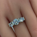 Sterling Silver Triple Clear CZ Ring