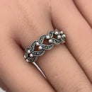 Sterling Silver Half Eternal Bali Marcasite Ring