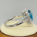 Sterling Silver Aqua Blue Oval CZ Ring