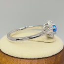 Sterling Silver Dainty Vintage Blue Lab Opal Halo Ring