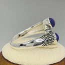 Sterling Silver Marcasite Pear Shape Blue Lapis Ring