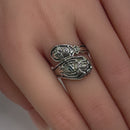 Sterling Silver Flower Blossoms Spoon Ring