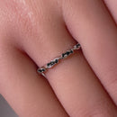 Sterling Silver Dainty Black CZ Ring