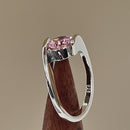 Sterling Silver Round Bezel Pink CZ Ring