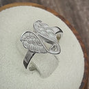 Sterling Silver Angel Wings with Heart Ring