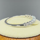 Solid 14K White Gold Classic Row Diamond Ring