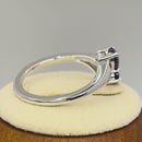 Sterling Silver Double Heart Amethyst CZ Ring