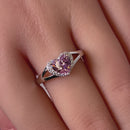 Sterling Silver Heart Shape Pink CZ Ring