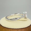 Sterling Silver White Lab Opal Heart Beaded Twist Ring