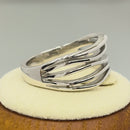 Sterling Silver Loosen String Pattern Ring