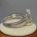 Sterling Silver 5x10mm CZ Marquise Halo Engagement Ring Set