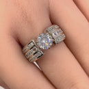 Sterling Silver Modern Round Cut Engagement CZ Ring
