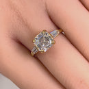 Solid 14K Yellow Gold Asscher Cut CZ Engagement Ring