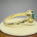 Sterling Silver Yellow Gold Plated Oval Cut Teal CZ Halo Ring