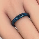 Stainless Steel 4mm Blue High Polish Band Ring