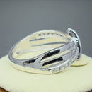 Solid 14K White Gold Twist 0.47 ct. Diamond Ring