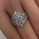 Sterling Silver Marquise CZ Engagement Ring