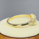 Solid 14K Yellow Gold Flower Cluster Diamond Ring