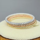 Solid 14K Yellow, Rose, & White Gold Rope Ring Set