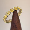 Solid 14K Gold Plumeria Eternity Band Ring