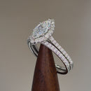 Sterling Silver 5x10mm CZ Marquise Halo Engagement Ring Set
