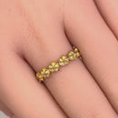Solid 14K Gold Plumeria Eternity Band Ring