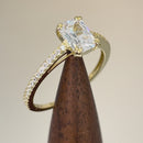 Solid 14K Yellow Gold Radiant Cut CZ Engagement Ring