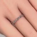 Solid 14K White Gold Simple Twist Ring