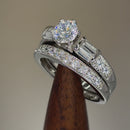 Sterling Silver 2-Piece CZ Engagement Set Ring