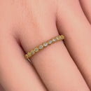 Solid 14K Yellow Gold Classic Row Diamond Ring