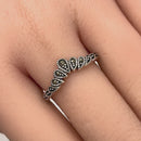 Sterling Silver V Shape Stackable Marcasite Ring