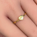 Solid 14K Yellow Gold Love Heart Ring