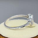 Solid 14K White Gold Double Heart 0.15 ct. Diamond Ring