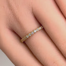 Solid 14K Gold Scalloped Thin CZ Ring