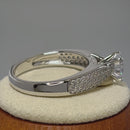 Sterling Silver Pave Engagement Clear CZ Ring
