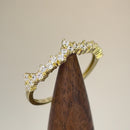 Solid 14K Yellow Gold Jagged Crown CZ Ring
