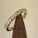 Solid 14K Yellow Gold Stackable Eternity Round Diamond Band