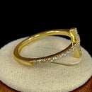 Sterling Silver Gold Plated Cross Clear CZ Ring