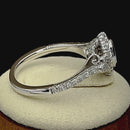 Sterling Silver Victorian Oval Marquise Halo Round Cut Clear CZ Engagement Ring
