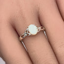 Sterling Silver Center Stone Charmed  Mother of Pearl Ring